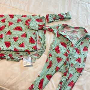 Posh Peanut - watermelon swaddle/footie set!